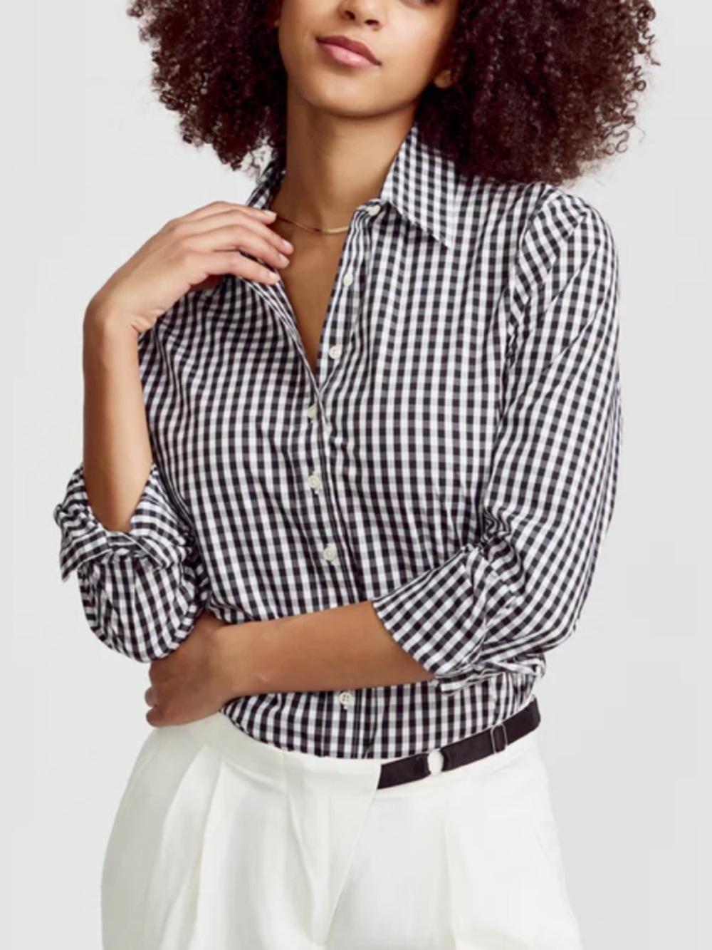 The Shirt by Rochelle Behrens The Icon Shirt in Large Check Gingham Black White